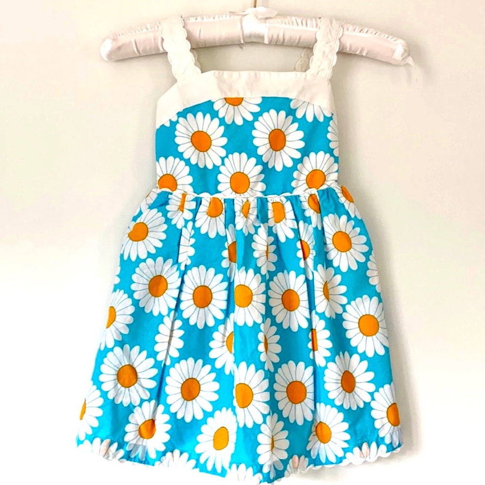 Mini Boden blue and yellow daisy dress size 3 - 4Y EUC